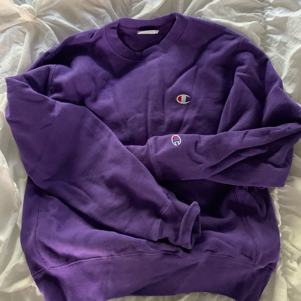 Champion Reverse Weave Purple Pullover Small